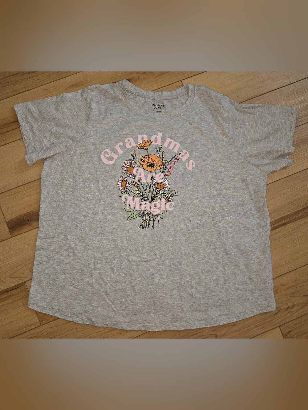 Mighty Fine Kids "Grandmas Are Magic" Heather Gray Tee 2x